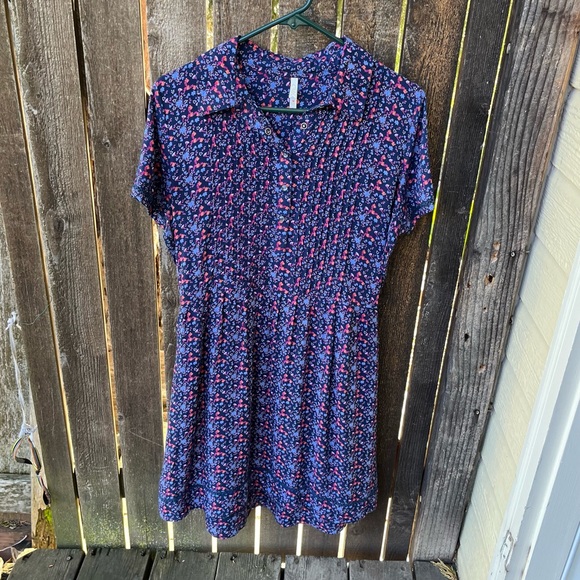 Mountain Khakis Wild Flower Pintuck Rayon Dress In Twilight Print Sz M - Picture 13 of 15